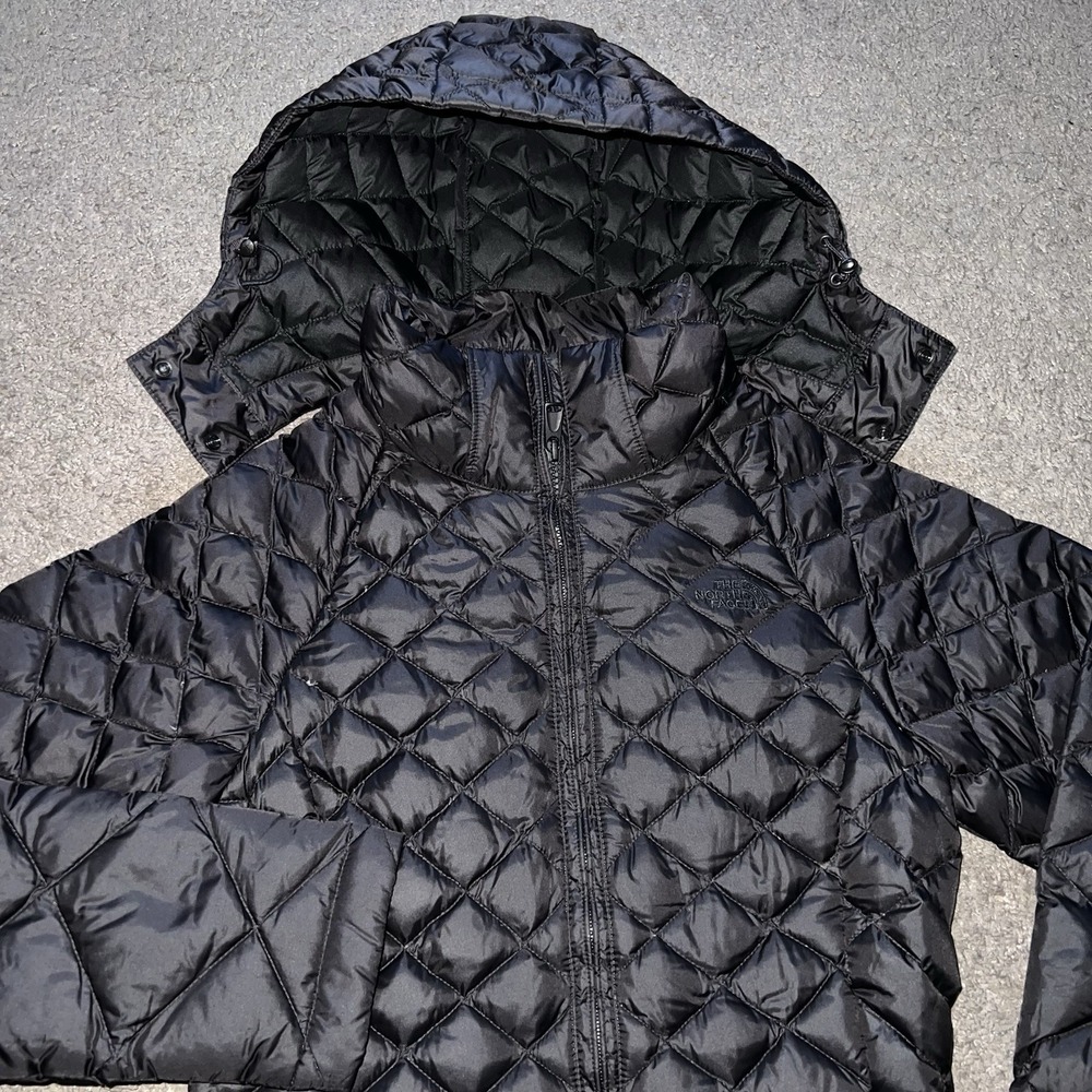 The‎ North Face Womens XS Black 550 Fill Goose Down Hooded Short Puffer Jacket